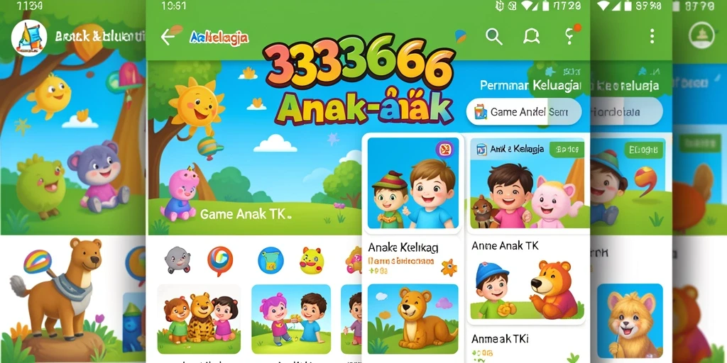 Tampilan antarmuka aplikasi Game Anak TK yang menarik.