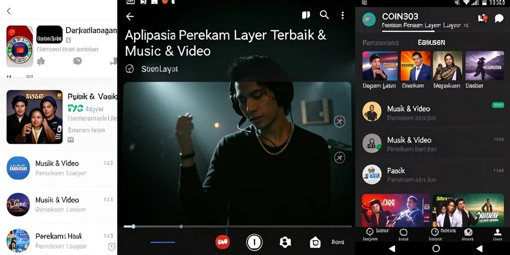 Antarmuka COIN303 saat merekam layar dengan fungsi perekaman jelas terlihat.