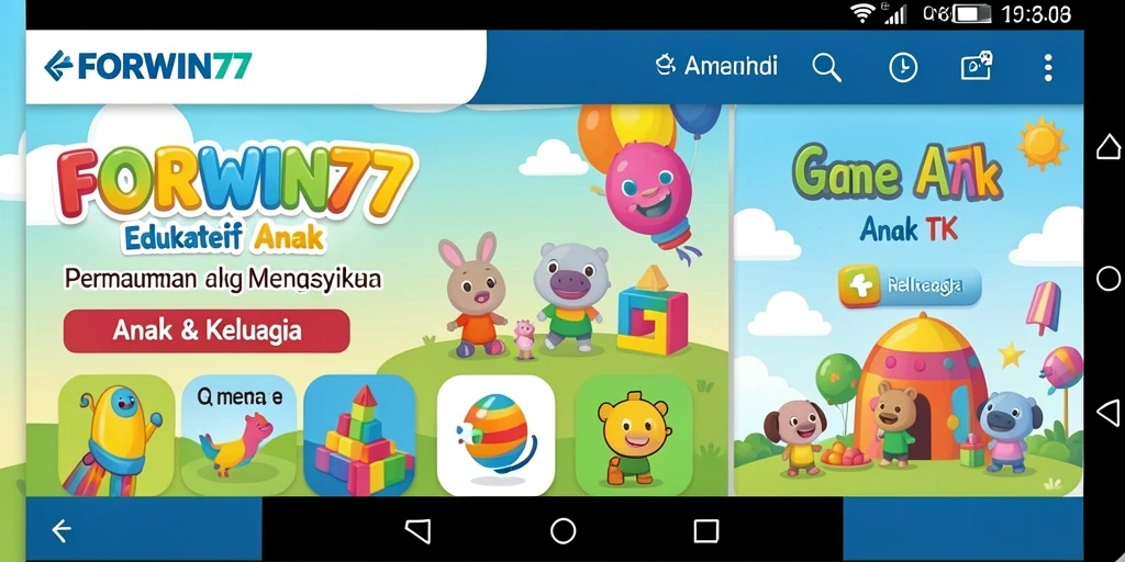 Tampilan antarmuka <strong>FORWIN77</strong> yang ceria dan penuh warna.
