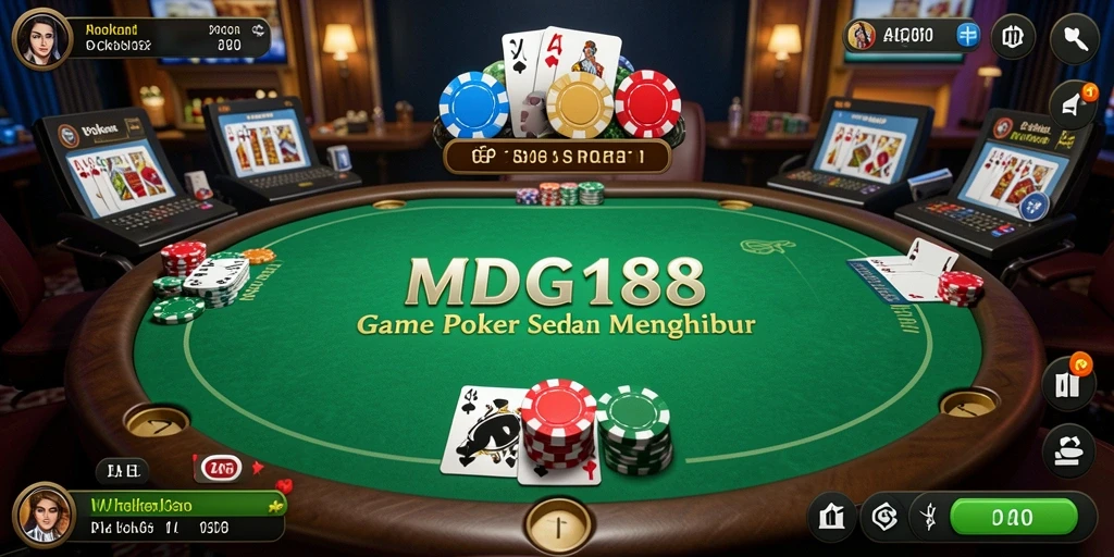 Antarmuka menarik dan mendebarkan dalam gameplay Poker MDG188.