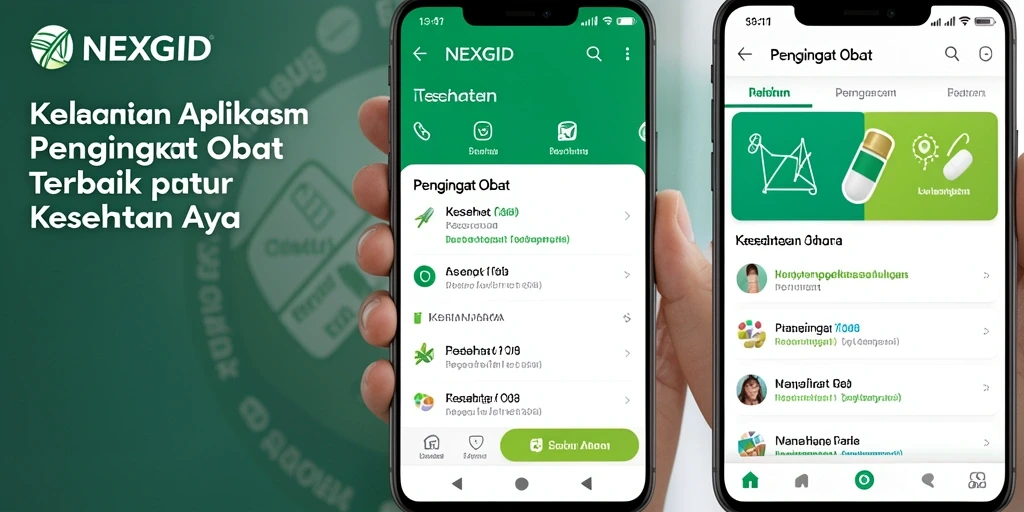 Antarmuka NEXGID yang ramah pengguna untuk pengingat obat.