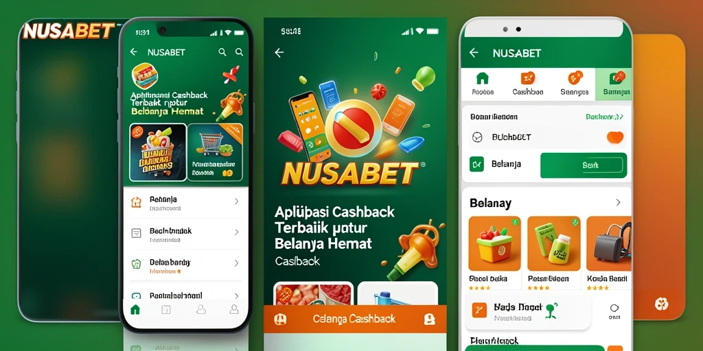Tampilan aplikasi NUSABET dengan fitur Cashback menarik.
