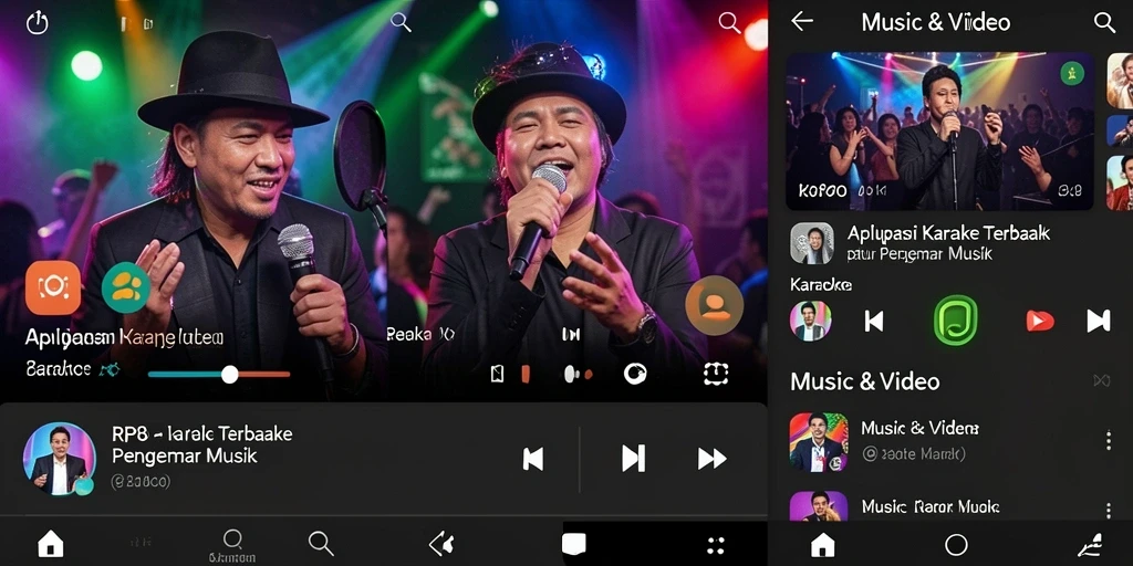 Tampilan antarmuka RP8 yang menarik dengan fungsi karaoke yang lengkap.