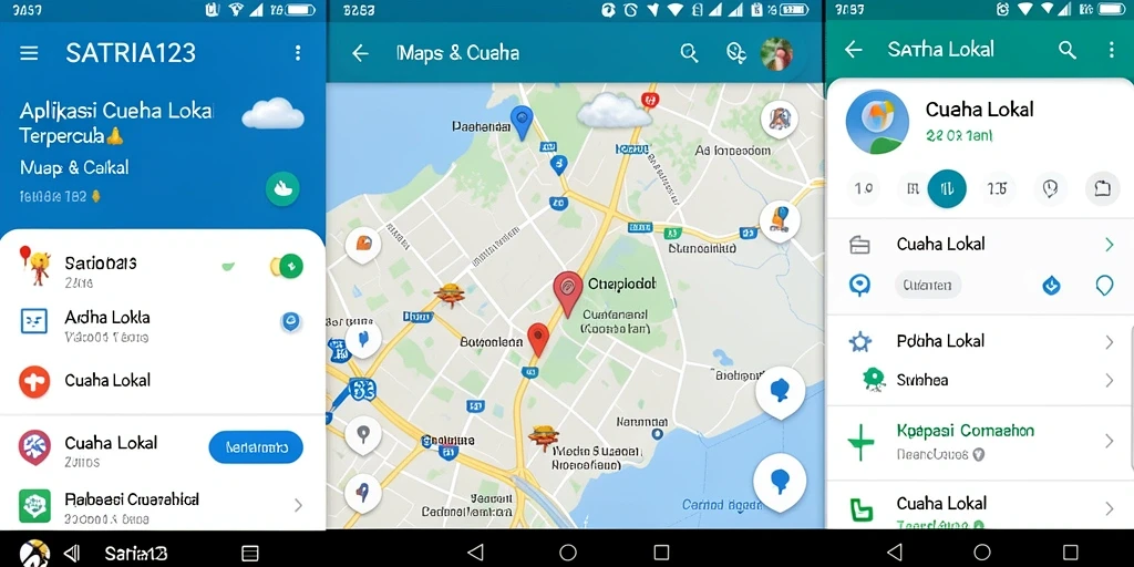 Screenshot antarmuka utama SATRIA123 menampilkan informasi cuaca terkini.