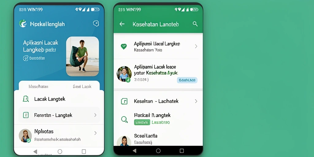 Antarmuka aplikasi WIN199 dengan fitur Lacak Langkah yang jelas.